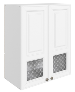 Кухонный шкаф Мишель L600 H720 (2 дв. окош.) эмаль (белый/белый) в Южно-Сахалинске - предосмотр