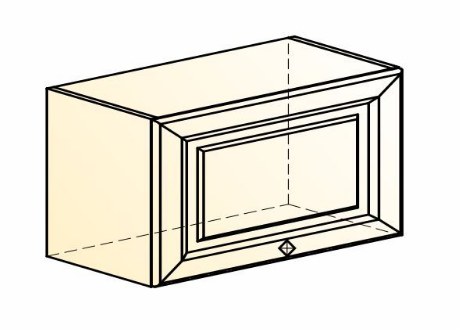Шкаф навесной Мишель L600 Н360 (1 дв. гл.) эмаль (белый/белый) в Южно-Сахалинске - изображение 1