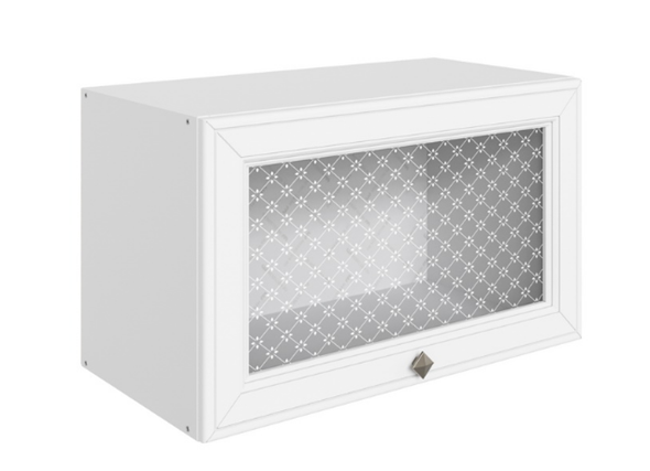 Кухонный навесной шкаф Мишель L600 Н360 (1 дв. рам.) эмаль (белый/белый) в Южно-Сахалинске - изображение