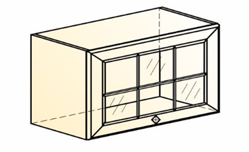 Шкаф на кухню Мишель L600 Н360 (1 дв. реш.) эмаль (белый/белый) в Южно-Сахалинске - предосмотр 1