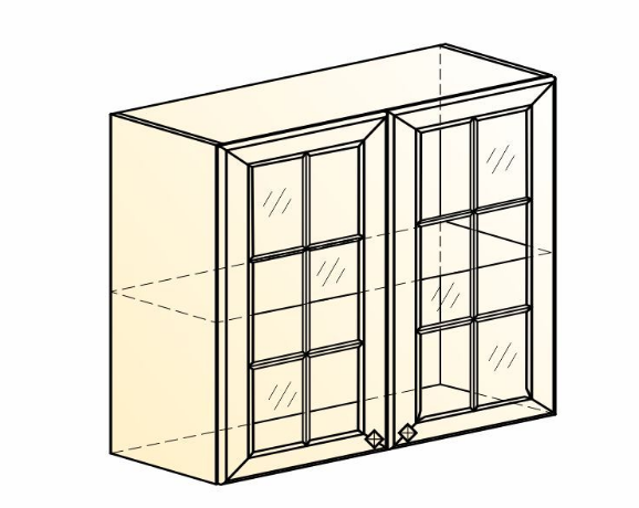 Кухонный шкаф Мишель L800 H720 (2 дв. реш.) эмаль (белый/белый) в Южно-Сахалинске - изображение 1