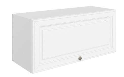 Шкаф навесной Мишель L800 Н360 (1 дв. гл.) эмаль (белый/белый) в Южно-Сахалинске - изображение