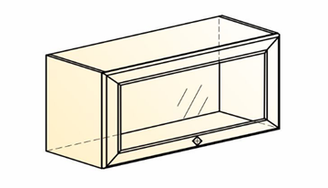 Шкаф настенный Мишель L800 Н360 (1 дв. рам.) эмаль (белый/белый) в Южно-Сахалинске - предосмотр 1