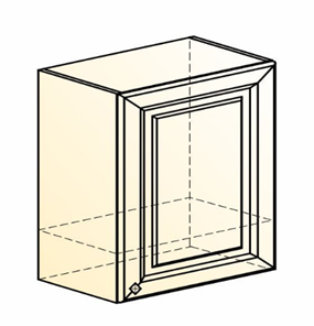 Кухонный навесной шкаф Мишель под вытяжку L600 H566 (1 дв. гл.) эмаль (белый/серый) в Южно-Сахалинске - предосмотр 1