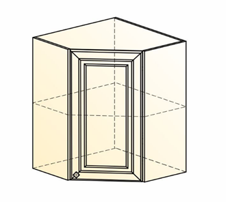 Навесной кухонный шкаф Мишель угловой L600x600 Н720 (1 дв. гл.) эмаль (белый/белый) в Южно-Сахалинске - предосмотр 1