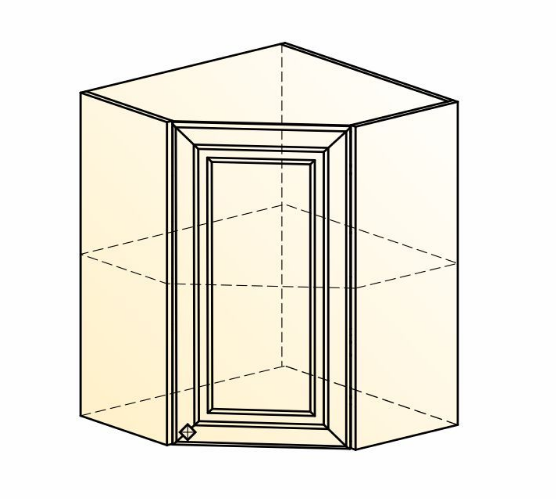 Навесной кухонный шкаф Мишель угловой L600x600 Н720 (1 дв. гл.) эмаль (белый/белый) в Южно-Сахалинске - изображение 1
