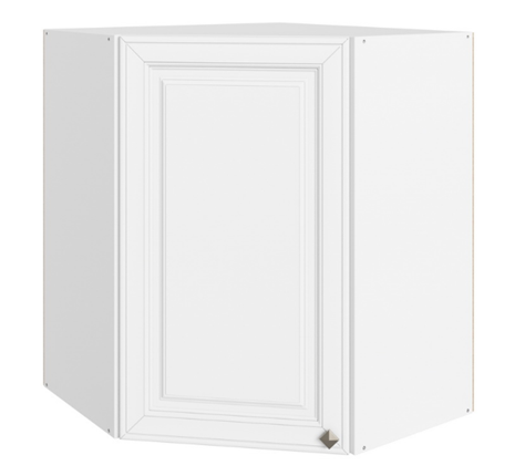 Навесной кухонный шкаф Мишель угловой L600x600 Н720 (1 дв. гл.) эмаль (белый/белый) в Южно-Сахалинске - изображение