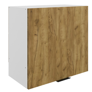 Навесной кухонный шкаф Стоун L600 Н566 (1 дв. гл.) (белый/акация светлая) в Южно-Сахалинске - предосмотр