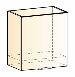 Настенный шкаф Стоун L600 Н566 (1 дв. гл.) (белый/полынь софттач) в Южно-Сахалинске - предосмотр 1