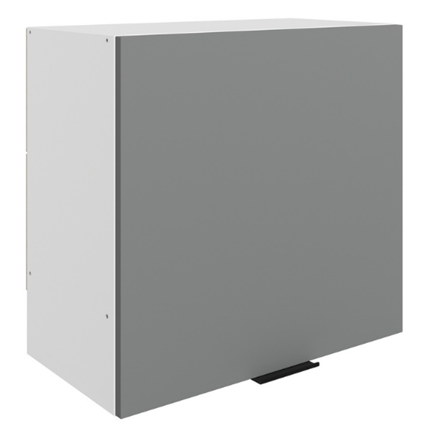 Навесной кухонный шкаф Стоун L600 Н566 (1 дв. гл.) (белый/оникс софттач) в Южно-Сахалинске - изображение