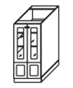 Кухонный шкаф Верона хозяйственный (буфет со стеклом)* 1320*600*571 мм, глянец/софт в Южно-Сахалинске
