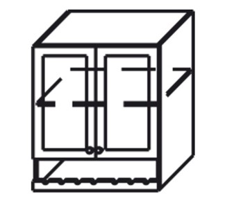 Кухонный шкаф Верона настенный двухдверный с полкой и нишей с планкой 918*600*320 мм, глянец/софт в Южно-Сахалинске