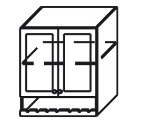 Кухонный шкаф Верона настенный двухдверный с полкой и нишей с планкой 918*600*320 мм, глянец/софт в Южно-Сахалинске - изображение