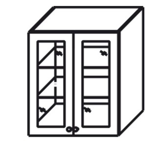 Кухонный шкаф Верона настенный двухдверный с полкой со вставкой из стекла 918*600*320 мм, глянец/софт в Южно-Сахалинске