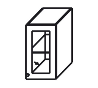 Кухонный шкаф Верона настенный однодверный с полкой со вставкой из стекла 718*300*320 мм, глянец/софт в Южно-Сахалинске
