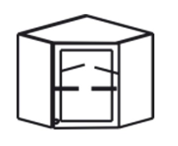 Кухонный шкаф Верона настенный угловой 718*600*600*320 мм без стекла (глухой), глянец/софт в Южно-Сахалинске