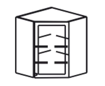 Шкаф на кухню Верона настенный угловой 918*600*600*320 мм без стекла (глухой), глянец/софт в Южно-Сахалинске