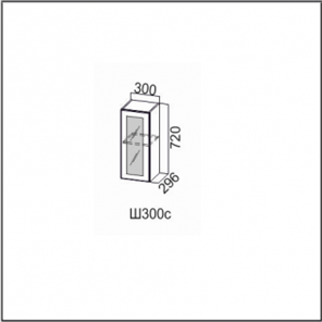 Кухонный шкаф Вектор, Ш300с/720, (МДФ, soft touch) в Южно-Сахалинске - предосмотр