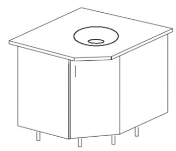 Кухонный шкаф угловой под врезную мойку Гармония Б28 МДФ  премиум, глянец, металик в Южно-Сахалинске