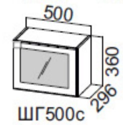 Шкаф настенный Прованс 500 (горизонтальный со стеклом) ШГ500с/360, фисташковый в Южно-Сахалинске - изображение