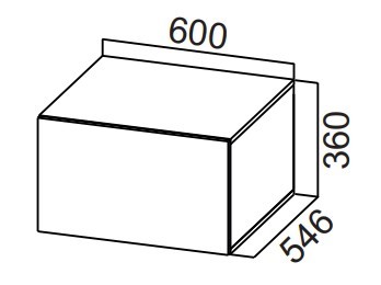 Шкаф кухонный настенный Стайл, ШГ600г/360 горизонтальный, МДФ в Южно-Сахалинске - предосмотр