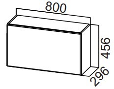 Настенный шкаф на кухню Стайл, ШГ800/456 горизонтальный, МДФ в Южно-Сахалинске - предосмотр