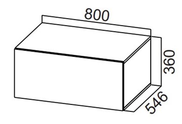 Кухонный навесной шкаф Стайл, ШГ800г/360 горизонтальный, МДФ в Южно-Сахалинске - предосмотр