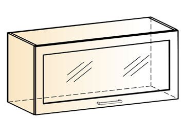 Шкаф навесной Яна L800 Н360 (1 дв. рам.) в Южно-Сахалинске - предосмотр