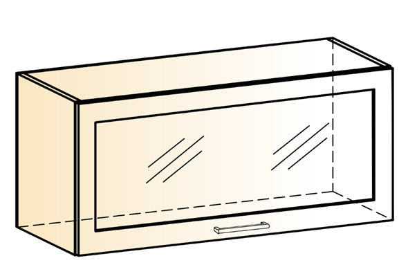 Шкаф навесной Яна L800 Н360 (1 дв. рам.) в Южно-Сахалинске - изображение