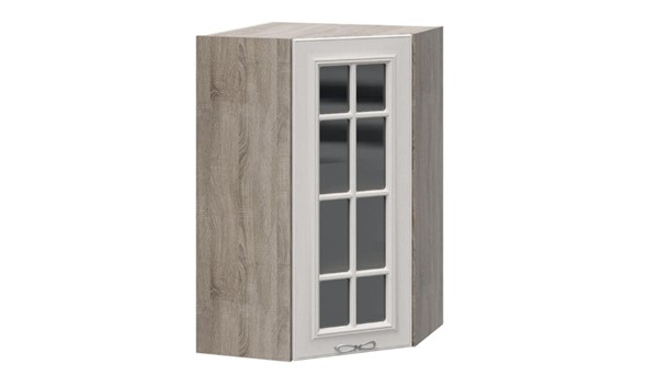 Кухонный угловой шкаф Сабрина c углом 45° со стеклом ВУ45_96-(40)_1ДРс в Южно-Сахалинске - изображение