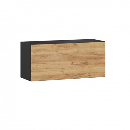 Шкаф на кухню 800 горизонтальный, Шервуд, ЛД 281.750.000.045, дуб золотой/черный в Южно-Сахалинске - изображение