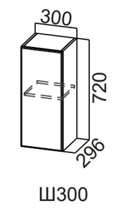 Распашной кухонный шкаф Модерн New, Ш300/720, МДФ в Южно-Сахалинске - предосмотр