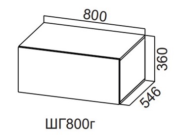 Шкаф навесной на кухню Модерн New, ШГ800г/360, МДФ в Южно-Сахалинске - предосмотр