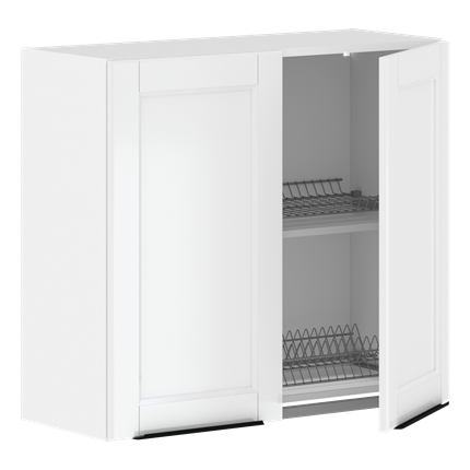 Кухонный шкаф навесной с посудосушителем SICILIA Белый MHSU 8072.1C (800х320х720) в Южно-Сахалинске - изображение