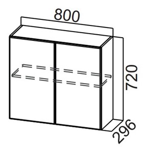 Шкаф навесной на кухню Стайл, Ш800/720, МДФ в Южно-Сахалинске