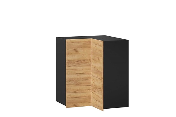 Шкаф кухонный угловой Шервуд, ЛД 281.500.000.042, дуб золотой/черный в Южно-Сахалинске - изображение
