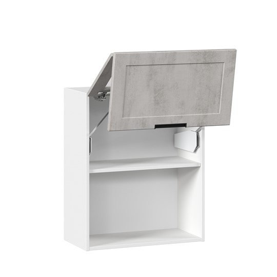 Кухонный шкаф 600 горизонтальный с 2 складными дверями Джамис ЛД 296.970.000.041, Белый/Белый камень в Южно-Сахалинске - изображение 1