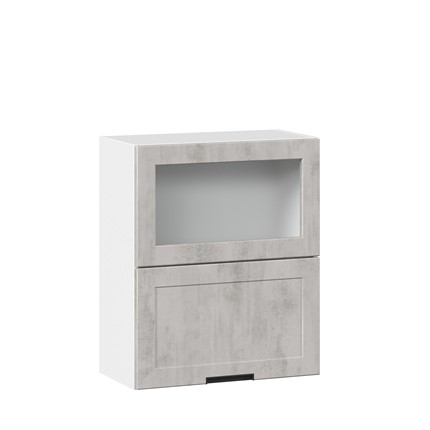 Кухонный шкаф 600 горизонтальный с 2 складными дверями Джамис ЛД 296.970.000.041, Белый/Белый камень в Южно-Сахалинске - изображение