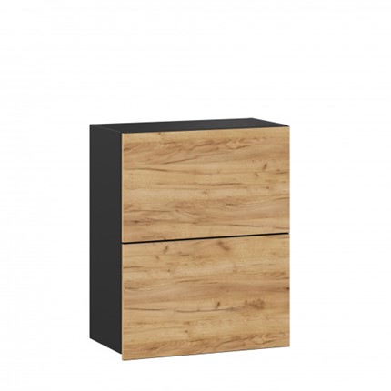 Кухонный шкаф 600 горизонтальный Шервуд, ЛД 281.970.000.046, черный/дуб золотой в Южно-Сахалинске - изображение