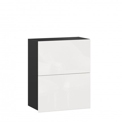 Шкаф кухонный 600 горизонтальный Шервуд, ЛД 281.970.000.085, черный/белый глянец в Южно-Сахалинске - изображение