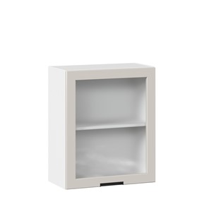 Кухонный шкаф 600 со стеклом Джамис ЛД 296.350.000.105, Белый/Кашмир в Южно-Сахалинске - предосмотр