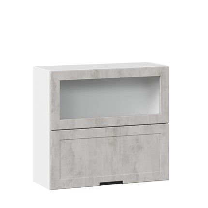 Кухонный шкаф 800 горизонтальный с 2 складными дверями Джамис ЛД 296.980.000.042, Белый/Белый камень в Южно-Сахалинске - изображение