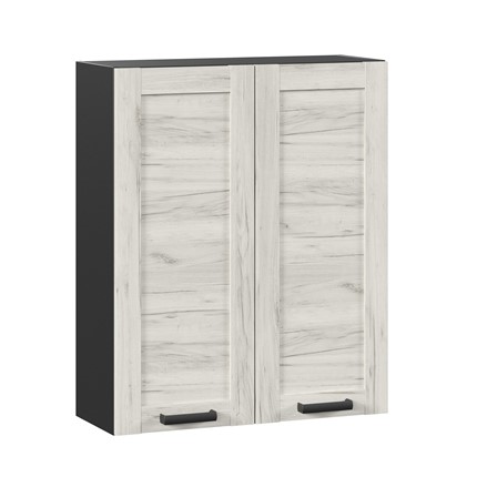 Кухонный шкаф 800 высокий Винченца ЛД 234.460.000.086, Чёрный/Дуб Крафт белый в Южно-Сахалинске - изображение