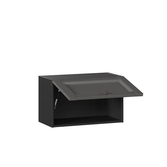 Навесной шкаф Амели-3 600 горизонтальный ЛД 299.710.000.062, Черный/Оникс серый в Южно-Сахалинске - изображение 1