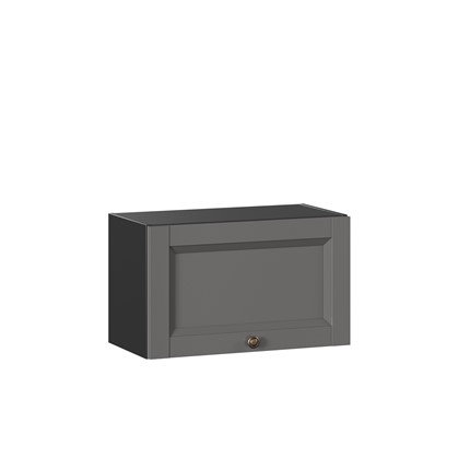 Навесной шкаф Амели-3 600 горизонтальный ЛД 299.710.000.062, Черный/Оникс серый в Южно-Сахалинске - изображение