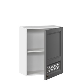 Кухонный навесной шкаф Амели-3 600 ЛД 299.350.000.029, Белый/Оникс серый в Южно-Сахалинске - предосмотр 1