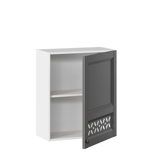 Кухонный навесной шкаф Амели-3 600 ЛД 299.350.000.029, Белый/Оникс серый в Южно-Сахалинске - изображение 1