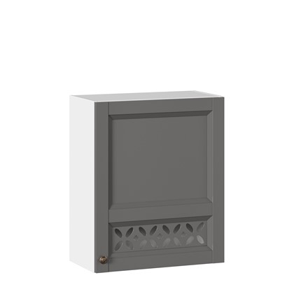 Кухонный навесной шкаф Амели-3 600 ЛД 299.350.000.029, Белый/Оникс серый в Южно-Сахалинске - изображение