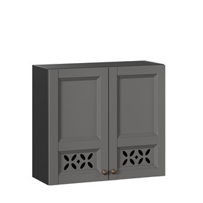 Навесной кухонный шкаф Амели-3 800 ЛД 299.360.000.035, Черный/Оникс серый в Южно-Сахалинске - предосмотр