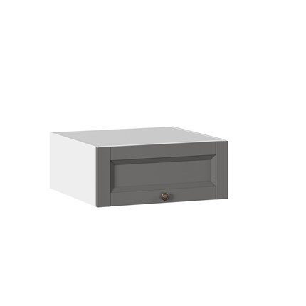 Шкаф навесной Амели-3 антресоль 600 ЛД 299.300.000.019, Белый/Оникс серый в Южно-Сахалинске - изображение
